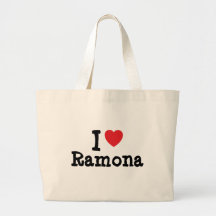 Amo la camiseta del corazón de Ramona Bolsa