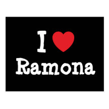 Amo la camiseta del corazón de Ramona Tarjeta Postal