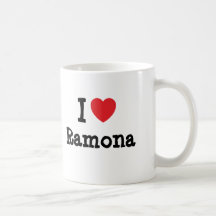 Amo la camiseta del corazón de Ramona Tazas