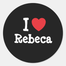 Amo la camiseta del corazón de Rebeca Etiqueta Redonda