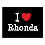 Amo la camiseta del corazón de Rhonda Tarjetas Postales