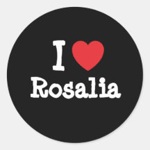 Amo la camiseta del corazón de Rosalia Etiquetas Redondas