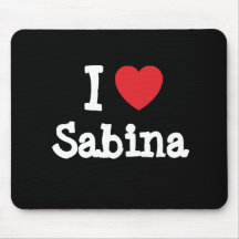 Amo la camiseta del corazón de Sabina Tapete De Ratones