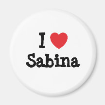 Amo la camiseta del corazón de Sabina Imán De Frigorífico