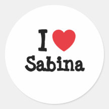 Amo la camiseta del corazón de Sabina Pegatinas