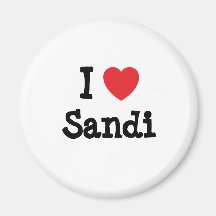 Amo la camiseta del corazón de Sandi Imán Para Frigorifico