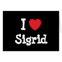 Amo la camiseta del corazón de Sigrid Felicitación