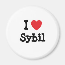 Amo la camiseta del corazón de Sybil Imanes De Nevera