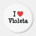 Amo la camiseta del corazón de Violeta Imanes