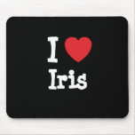 Amo la camiseta del corazón del iris alfombrillas de ratones