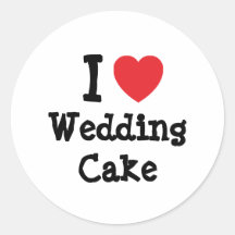Amo la camiseta del corazón del pastel de bodas pegatina