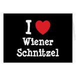 Amo la camiseta del corazón del Schnitzel de salch Felicitación