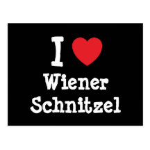 Amo la camiseta del corazón del Schnitzel de salch Postal