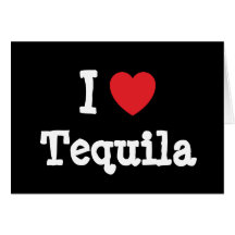 Amo la camiseta del corazón del Tequila Felicitacion