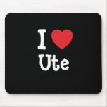 Amo la camiseta del corazón del Ute Tapetes De Raton