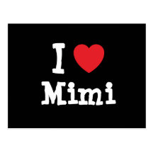 Amo la camiseta del corazón Mimi Tarjeta Postal
