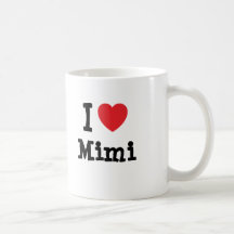 Amo la camiseta del corazón Mimi Taza
