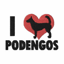 Amo la camiseta larga bordada Podengos de la manga