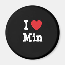 Amo la camiseta mínima del corazón imán