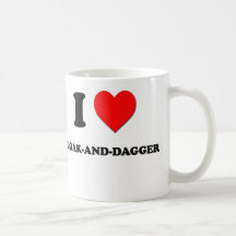 Amo la Capa-Y-Daga Tazas