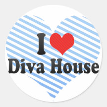 Amo la casa de la diva etiqueta redonda
