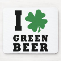 Amo la cerveza verde alfombrillas de raton