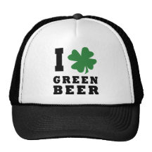 Amo la cerveza verde gorros bordados