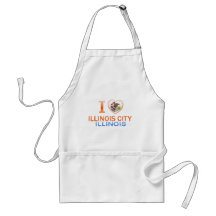 Amo la ciudad de Illinois, IL Delantales