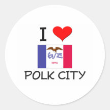 Amo la CIUDAD Iowa de POLK Pegatinas Redondas