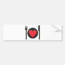 amo la comida etiqueta de parachoque