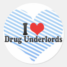 Amo la droga Underlords Etiqueta Redonda
