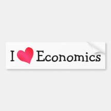 Amo la economía etiqueta de parachoque