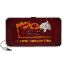 Amo la empanada de la cereza - texto de encargo laptop altavoz