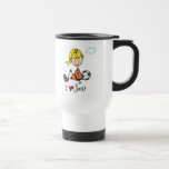 Amo la figura taza del palillo del fútbol