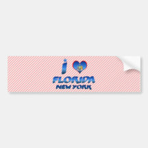 Amo la Florida, Nueva York Pegatina De Parachoque
