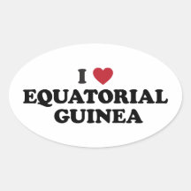 Amo la Guinea Ecuatorial Pegatinas Óval Personalizadas