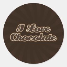 Amo la hoja del pegatina del chocolate