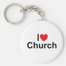 Amo la iglesia (del corazón) llaveros personalizados