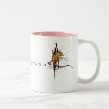 Amo la iguana - rosa tazas