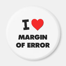 Amo la margen de error imán de nevera