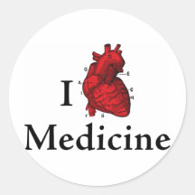 Amo la medicina pegatinas redondas