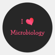 Amo la microbiología pegatina redonda