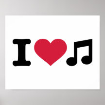 Amo la nota de la música impresiones