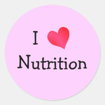 Amo la nutrición pegatina redonda