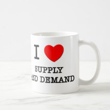 Amo la oferta y la demanda tazas