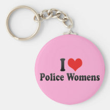 Amo la policía para mujer llaveros