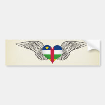 Amo la República Centroafricana - alas Etiqueta De Parachoque