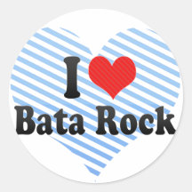 Amo la roca del Bata Etiqueta Redonda