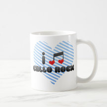 Amo la roca del violoncelo taza
