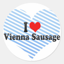 Amo la salchicha de Viena Pegatina Redonda